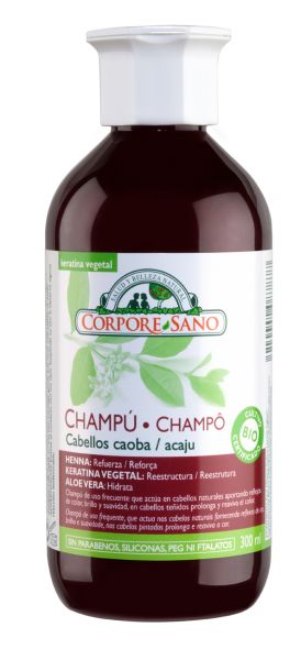 BIO Mahogny Hair Henna Champ 300 ml - CORPORE SANO