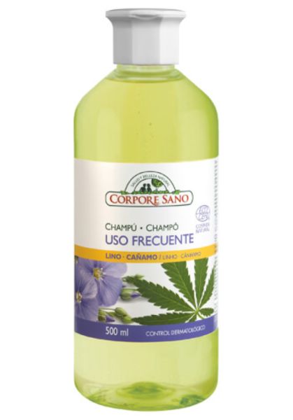 BIO Shampoo de uso frequente de linho e cânhamo 500 ml