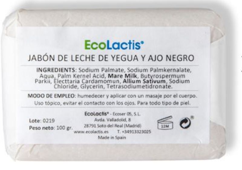 JABON DE LECHE DE YEGUA Y AJO NEGRO 100 GR