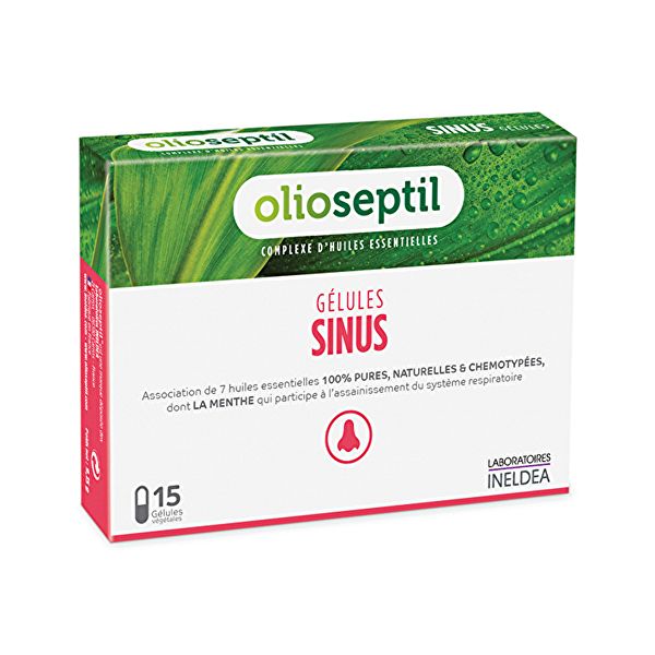 Olioseptil Sinus 15 gélules. Système respiratoire