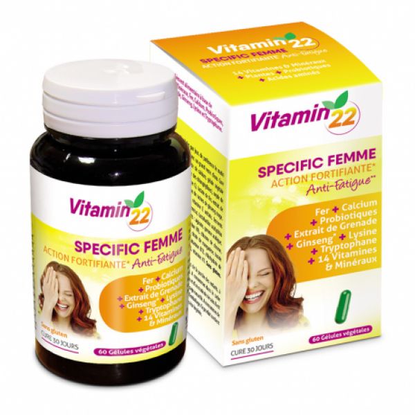 Vitamin 22 Vitaminas & Oligo & Plantas Mujer 60 cápsulas