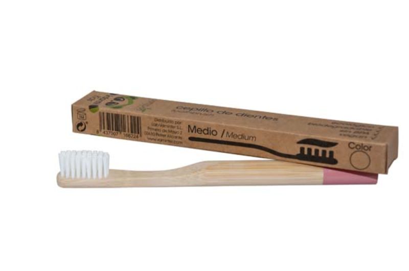 Brosse en Bambou Rose Doux pour Enfants - VAMBOO