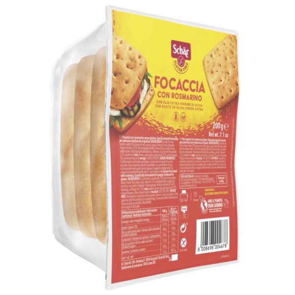 Rosmarino Focaccia 200 g The gluten-free version of the traditional Italian focaccia