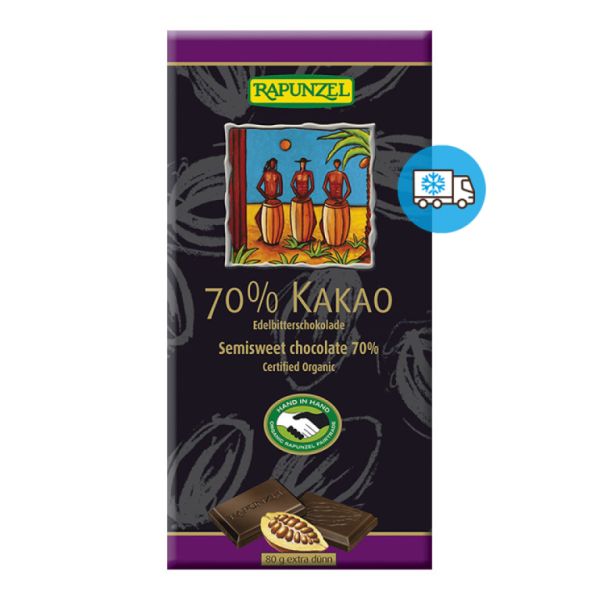 CHOCO-TABLET. EXTRA ZWART RAPUNZEL 80 G - RAPUNZEL