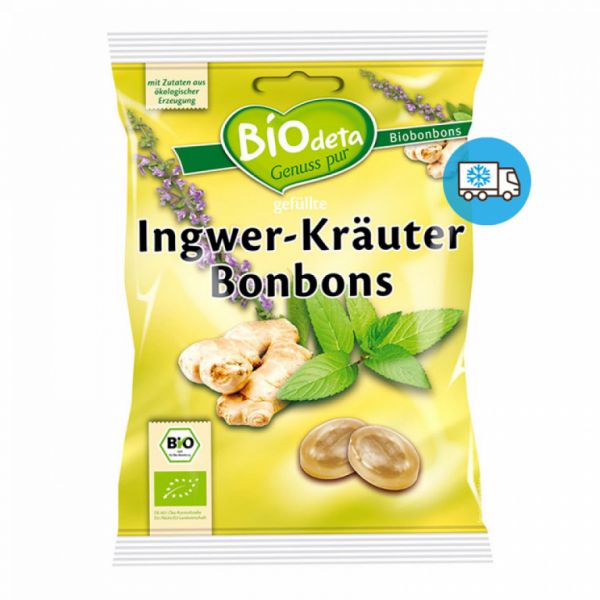 Ingefära örtfyllda godisar 75 g - BIODETA