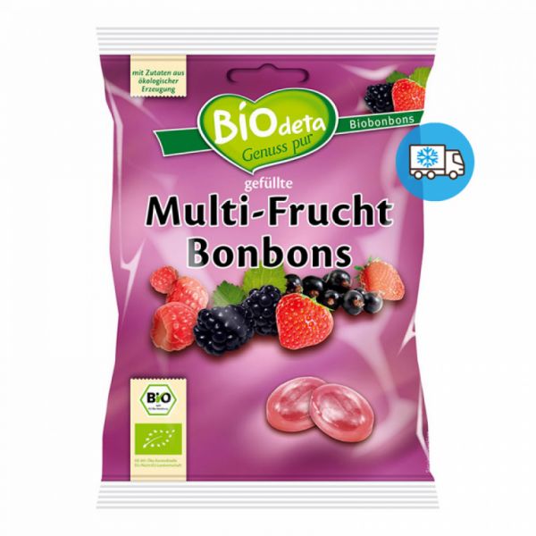 Rebuçados recheados multifrutas 75 g - BIODETA