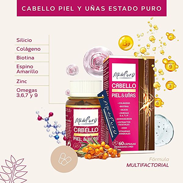 Capelli, Pelle e Unghie allo Stato Puro 60 Capsule Vegetali Img 2