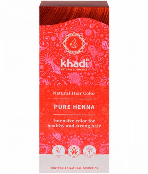 NATUURLIJKE HENNA 100% PUUR ROOD 100 gr - KHADI