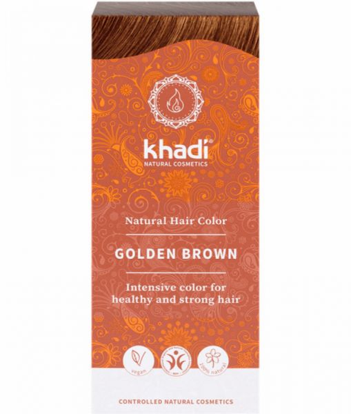 COR MARROM DOURADO HERBAL 100 gr - KHADI