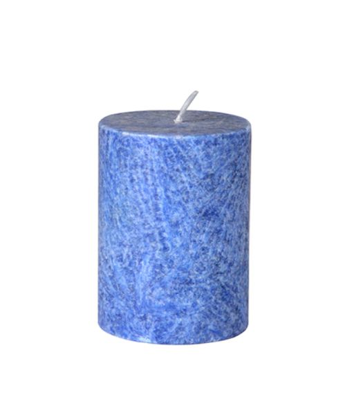 SMALL BLUE PILLAR CANDLE - KERZERMAN