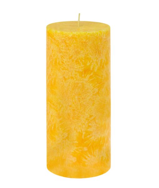 YELLOW PILLAR CYLINDRICAL CANDLE - KERZERMAN