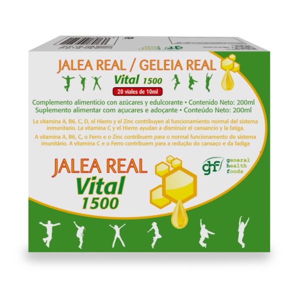 Gelea Reial Vital 1500 10 ml 20 Vials Vidre - GHF