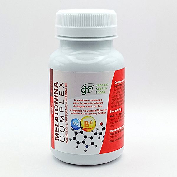 Complesso di melatonina Magnesio + Triptofano + Vitamina B6 550 mg 60 Capsule Img 2