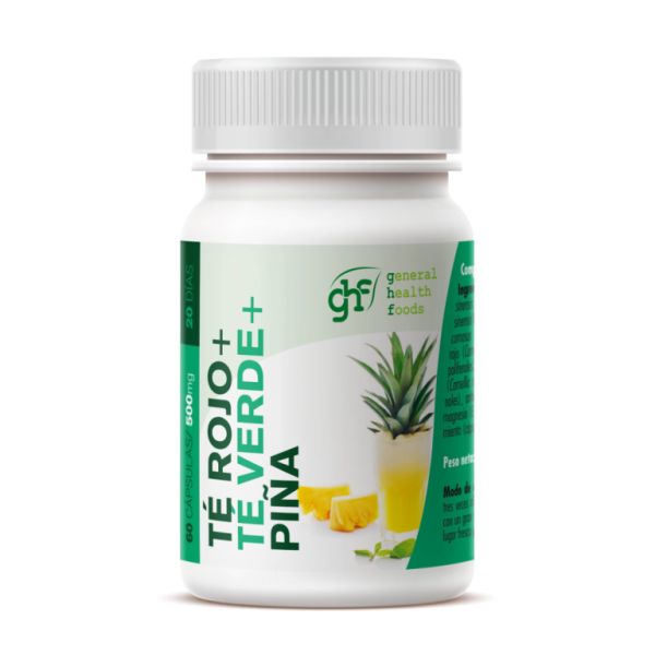 Red Tea + Green Tea + Pineapple 500 mg 60 Capsules