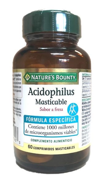 N's B-ACIDOPHIL.MASTIC.Aardbeiensmaak (60)Comp.mastiek.