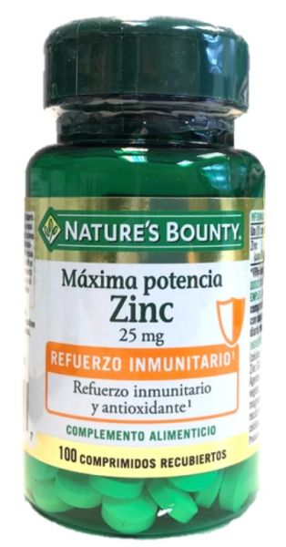 Zinc Máxima Potencia 25 mg 100 Comprimidos recubiertos