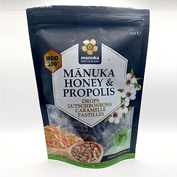 Caramelos MGO 100+ Miel de Manuka & Própolis 30% Miel de Manuka & Isomalt 120 g Img 3