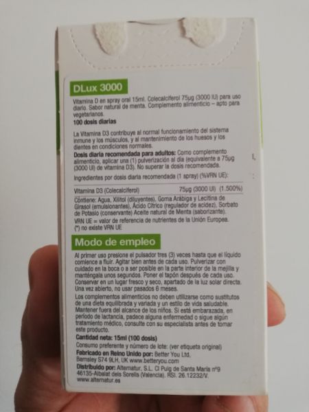 Spray oral de vitamina D 15 ml - BETTER YOU Img 3