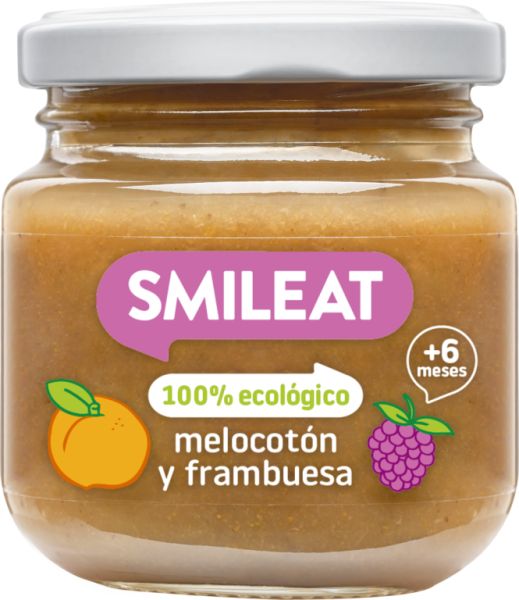 FRAMBOZEN- EN PERZIKPOT 130 g ECO - SMILEAT