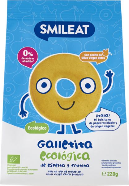 BISCUITS D'ÉPEAUTRE POUR ENFANTS À LA POMME 220 g E