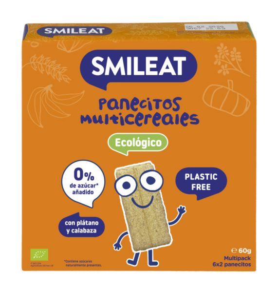 PANECILLOS DE CEREALES CON PLATANO Y CALABAZA 60 g