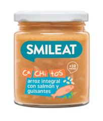 Comprar SMILEAT JARRO COM CHIPS ARROZ INTEGRAL SALMÃO ERVILHAS Por 2,75€