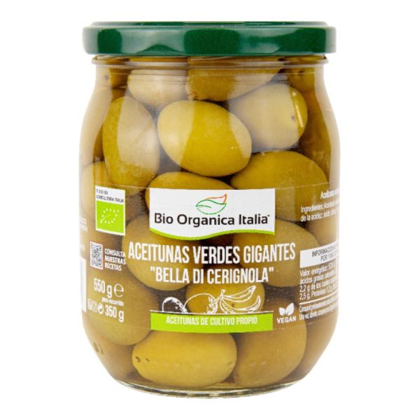 Azeitona Verde Gigante 550g - BIO ORGANIC ITALIA