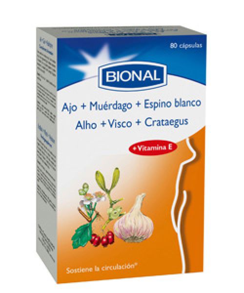 Ajo Muérdago Espino Blanco 80 Cápsulas - BIONAL