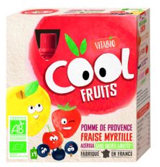 Acheter BABYBIO Cool Fruits Pomme Fraise Myrtille BIO BIO 4 x 90 g Par 3,60€