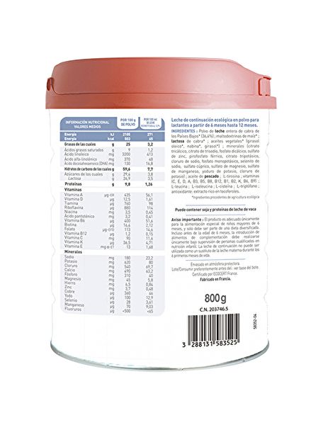 Caprea 2 BIO Geitenmelk vanaf 6 MAANDEN 800 g Img 2