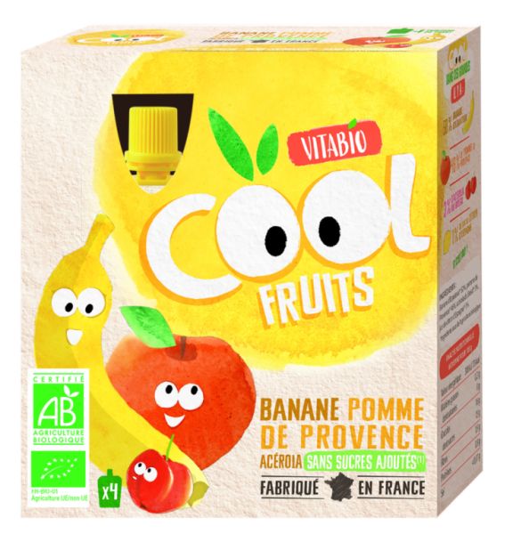 Cool Fruits Banaan Appel BIO 4 x 90 g - BABYBIO