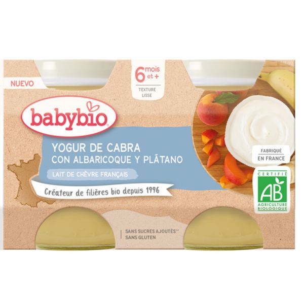 Abrikoos Banaan Geitenyoghurt 2X130 g - BABYBIO