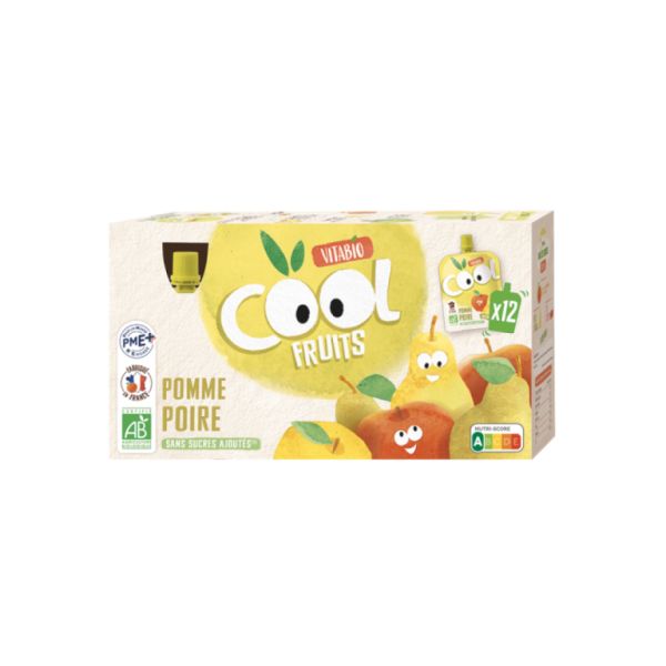 PACK COOL FRUITS APFEL BIRNE 12 X 90 G - BABYBIO