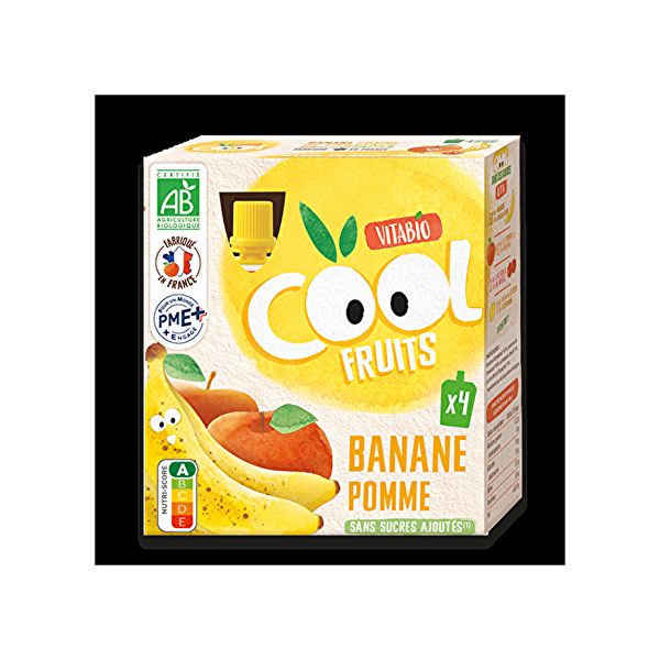 COOL FRUITS APPLE-BANANA 4 x 90 g - VITABIO