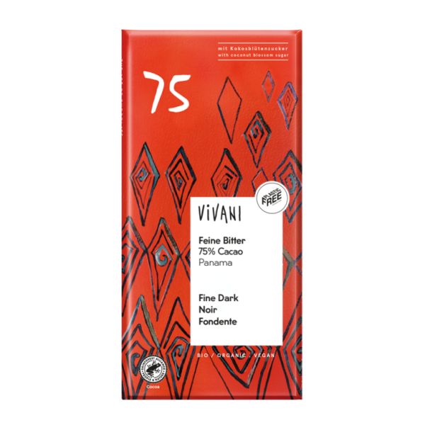 PANAMA DARK CHOCOLATE 75% ORGANIC COCONUT SUGAR 80g