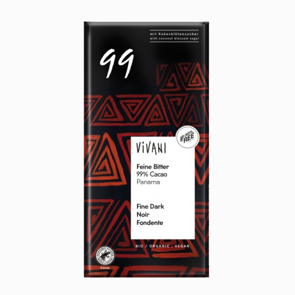 BIO DARK CHOCOLATE 99% PANAMA COCONUT SUGAR 80g