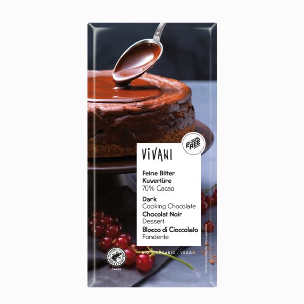 CHOCOLATE NEGRO 70% PARA POSTRES BIO 200g - VIVANI