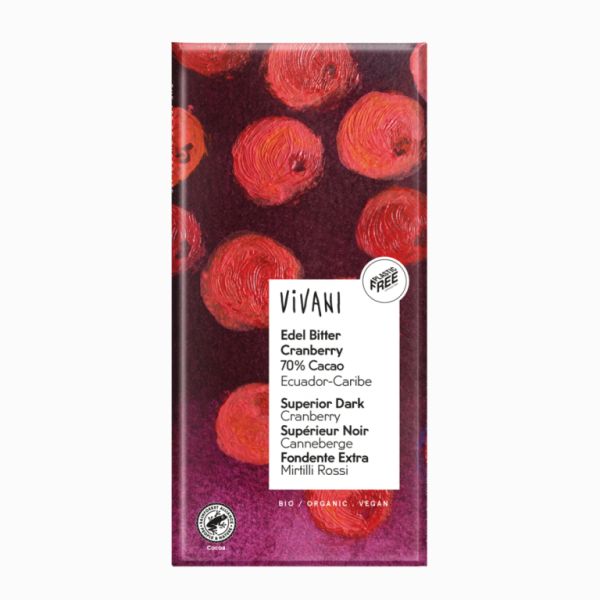 CHOCOLAT NOIR BIO 70% AUX BLEUETS 100g - VIVANI