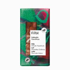 Acheter VIVANI CHOCOLAT AU LAIT BIO ET NOISETTES ENTIERES 100g Par 2,80€