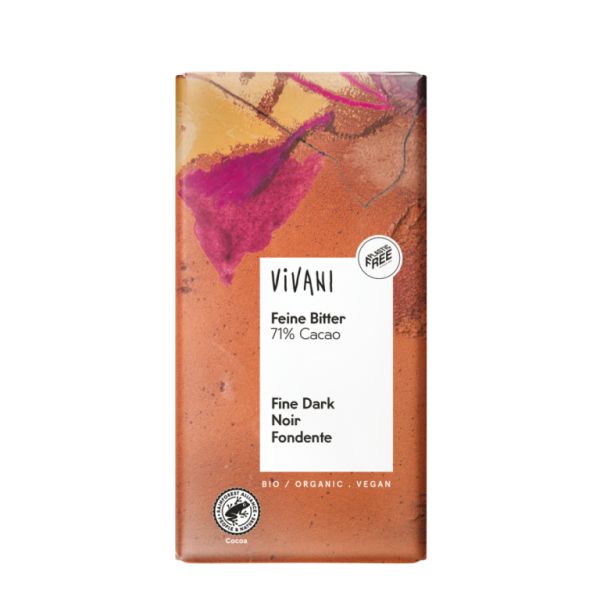 CHOCOLAT NOIR BIO 71% SANTO DOMINGO 100g - VIVANI