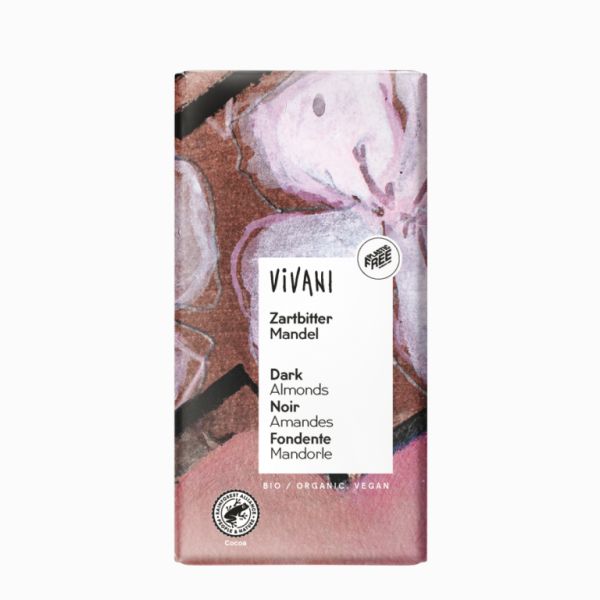 BIO DARK CHOCOLATE 55% WITH ALMONDS 100g - VIVANI