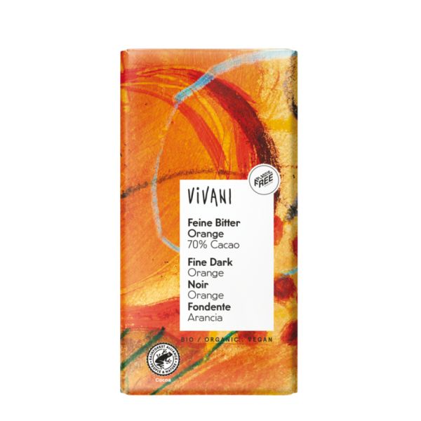 Chocolat noir 70% à l'orange BIO 100 gr - VIVANI