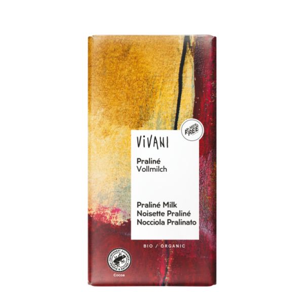 Biologische Praliné Melkchocolade 100 g - VIVANI