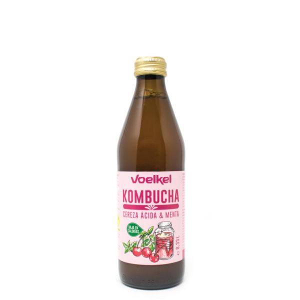 Kombucha Cereja e Menta Bio 330 ml - VOELKEL