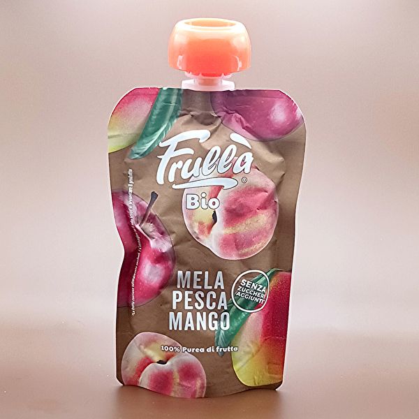 Purea di Mela, Pesca e Mango Bio 100g - FRULLA Img 2