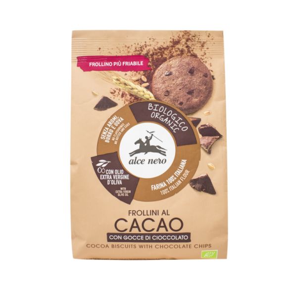 Biscotti al cacao con gocce di cioccolato biologico 300 gr