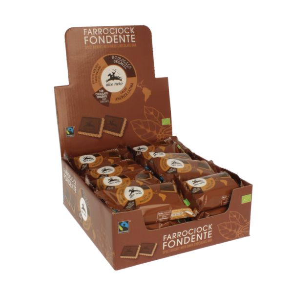 Biscoitos Espelta Chocolate Amargo Bio 28 g Caixa 24 unidades