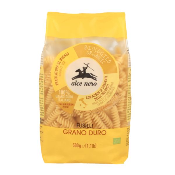 Biologische durumtarwe fusilli 500 gr - ALCE NERO