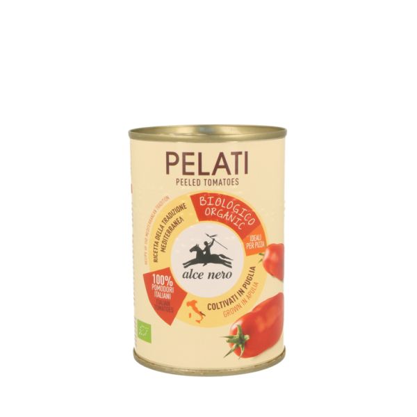 Organic canned peeled tomatoes 400 gr - ALCE NERO