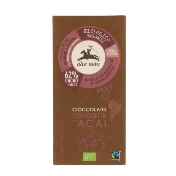 Dark chocolate bar with organic acai 50 gr